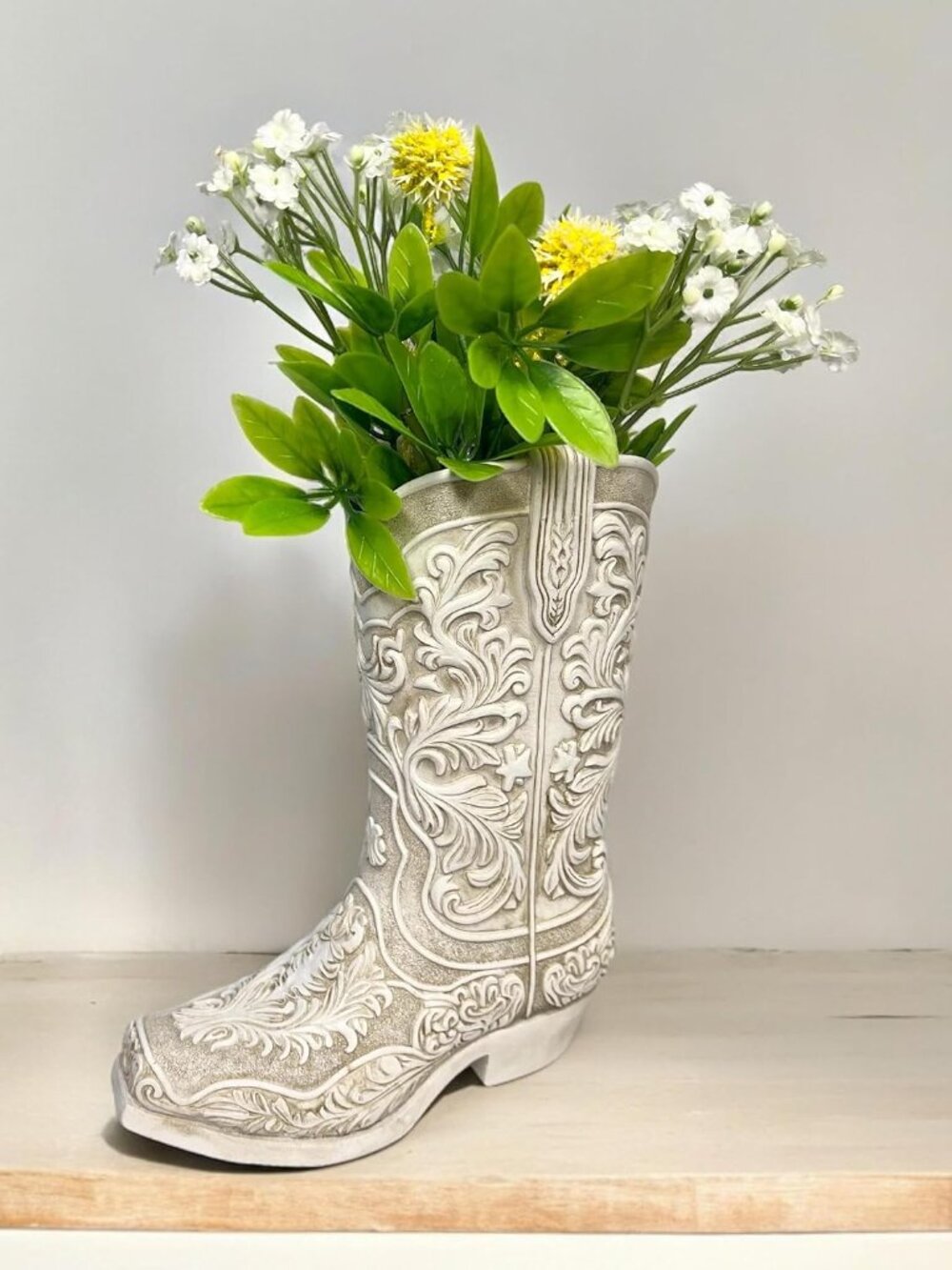 Cowgirl Boot Flower Vase